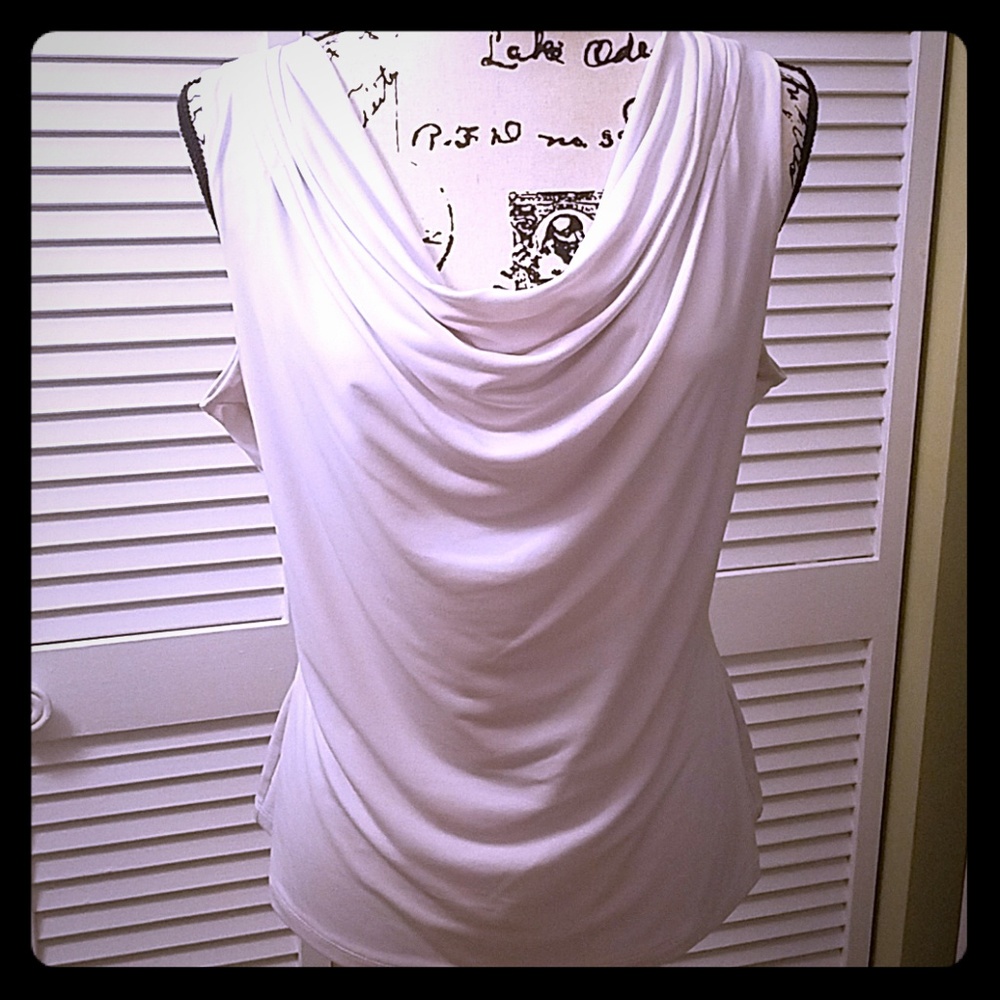 Calvin Klein drape neck tank L white